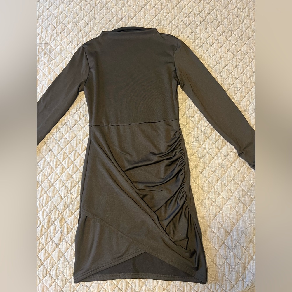 Black Long Sleeve Short Dress